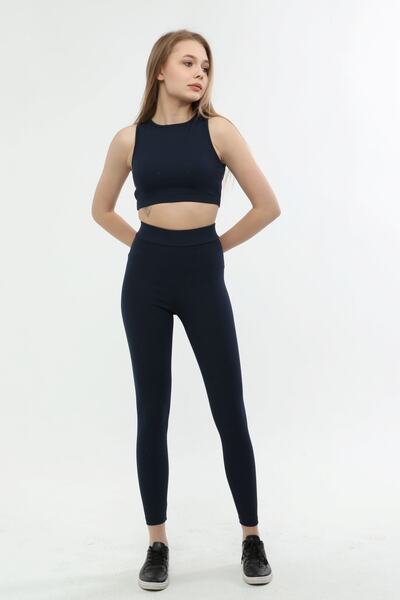 Grenj Fashion Bustieră de bază cu nervuri bleumarin