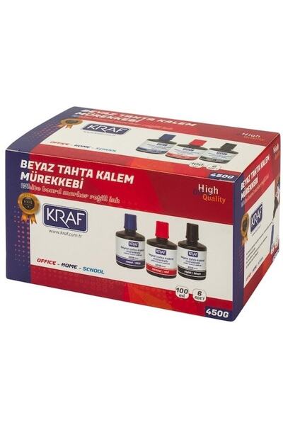 KRAF Beyaz Yazı Tahtası Mürekkebi Seti 100ml X 6 Adet