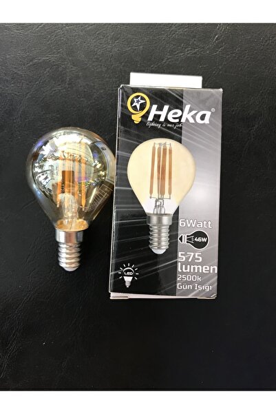 Heka 6 Watt E14 Duylu Amber Camlı 2500 Kelvin G45 Rustik Led Ampül