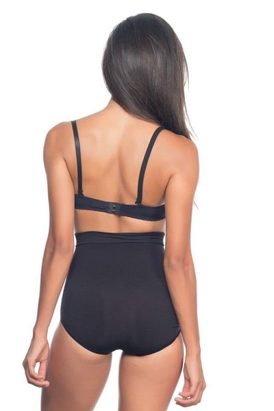 Emay Black 2057 High Waist Massage Slip Corset-M