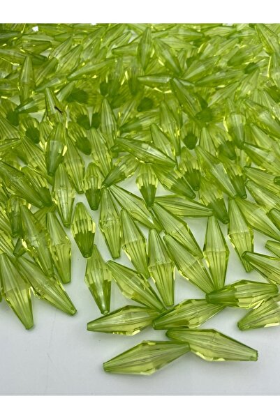 Hedef Bijuteri خرز أكريليك كبير من الشعير باللون الأخضر الفاتح، مجوهرات، خرز لصنع الحقائب (100 جرام، ~ 45 قطعة)