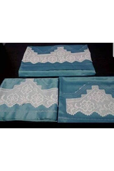 MİRAY Handcrafted Lace Duvet Cover Set * Petrol Blue