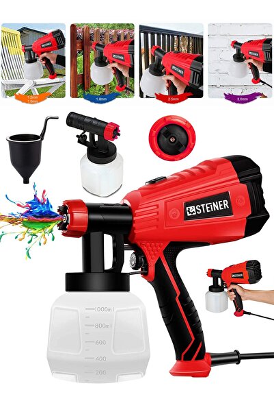 STEİNER Alman Professional 1400 Watt Elektrikli Sprey Boya Püskürtme Tabancas...