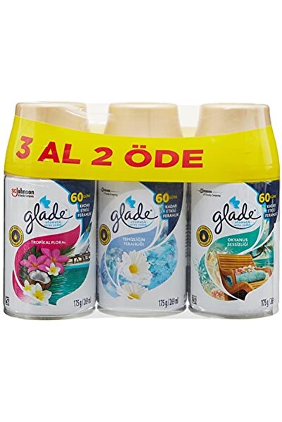 Glade Otomatik Sprey Temiz Çarşaf Ferahlığı + Okyanus Sessizliği + Temizliğin...