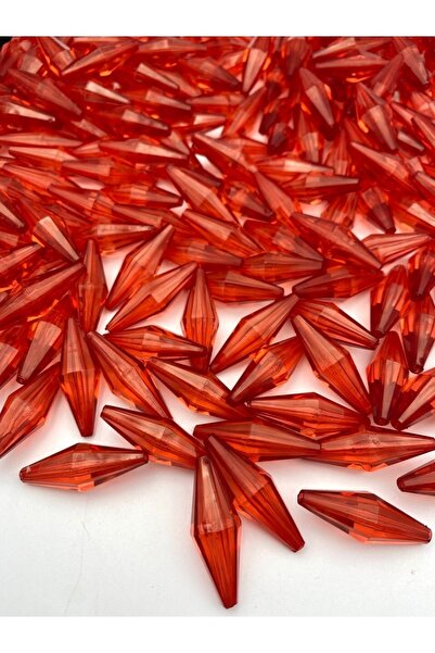 Hedef Bijuteri خرز أكريليك نموذج شعير كبير باللون الأحمر، مجوهرات، خرز لصنع ا...