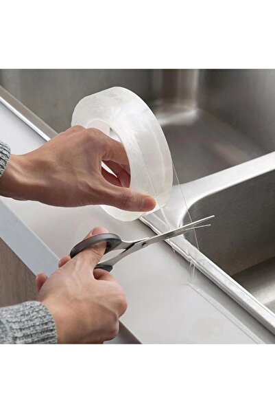 GELDİMİCOM Şeffaf Sızdırmaz Kalın Bant 0,5mmx4cmx5mt Mutfak Evyesi Ankestra O...