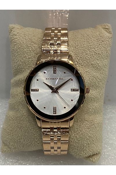 Navimarine Rose Gold Special Cut Crystal Glass Women's Wristwatch