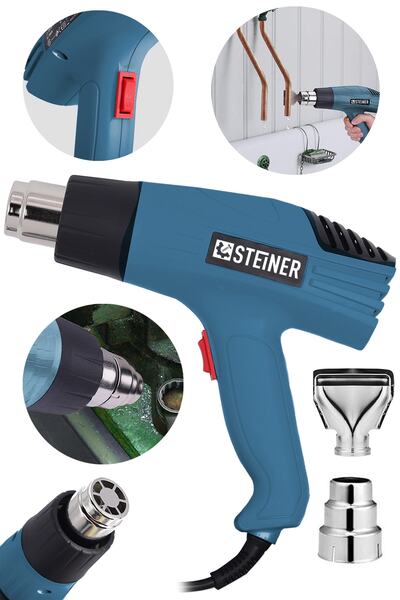 STEİNER Alman Gt-3000 Watt 2 Kademeli Isı Tabancası Çelik Rezistans Profesyon...