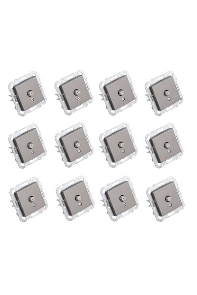 Netelsan Byobu 12 Pieces Anthracite Satellite Socket with F Connector Frameless
