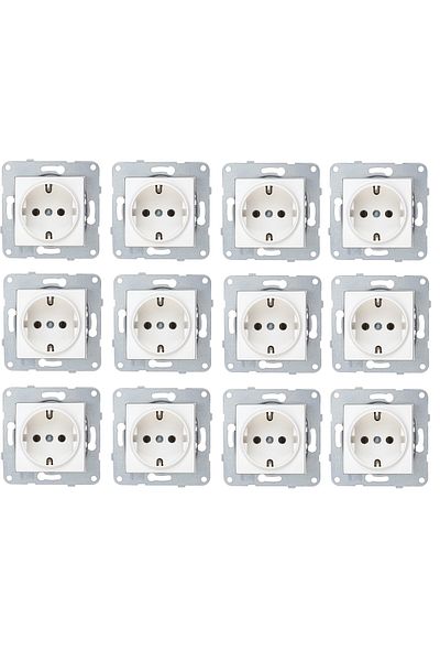Netelsan Byobu 12 Pieces White Grounded Socket Frameless