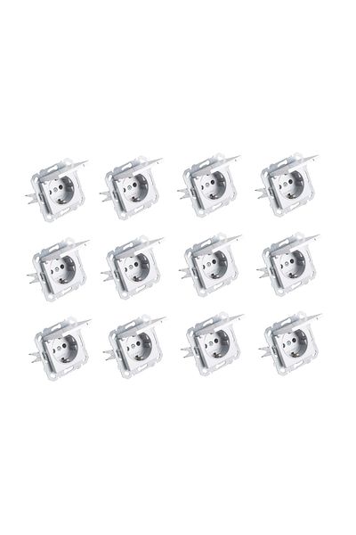 Netelsan Byobu 12 Pieces Shiny Silver Covered Grounded Socket Frameless