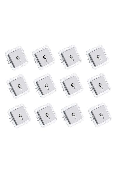 Netelsan Byobu 12 Pieces Bright Silver Satellite Socket with F Connector Frameless
