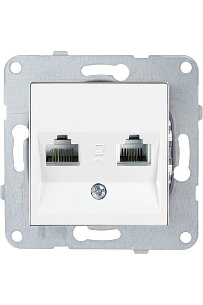 Netelsan Byobu White Data-numeris Phone Socket (cat3-cat6) Frameless
