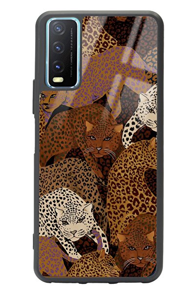 Spoyi Vivo Y20 Leoparlar Tasarımlı Glossy Telefon Kılıfı