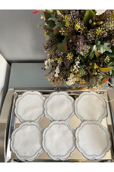 LİNDA MİA Set de 6 servetele pentru cocktail Clover