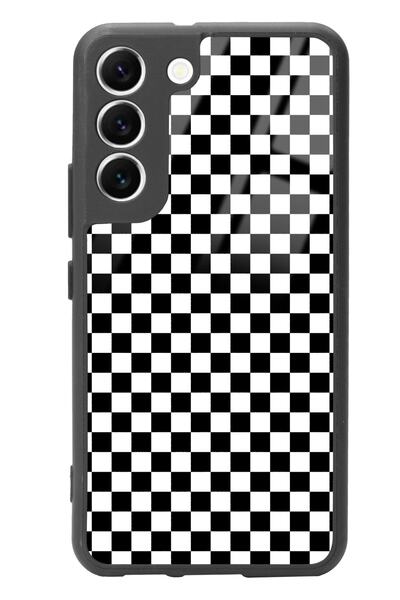 Spoyi Samsung S22 Checkered Design Glossy Phone Case