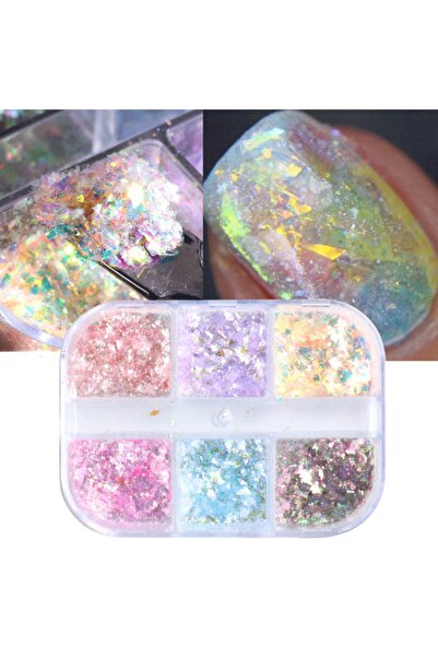 Beauty Box 6'lı Glitter Set Nail Art Resin Art Tırnak Süsleme Kalıcı Oje Prot...