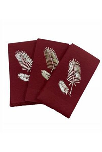 kidspartim Silver Gilded Claret Red Palm Napkin