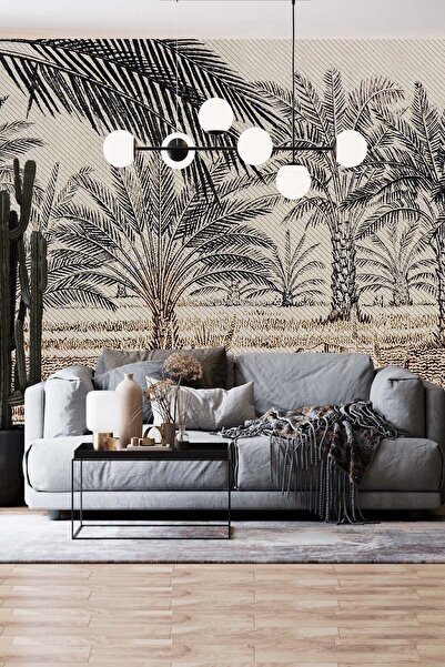 Dekoros Tek Parça Palmiye Ağaçları Arabistan Poster Duvar Kağıdı