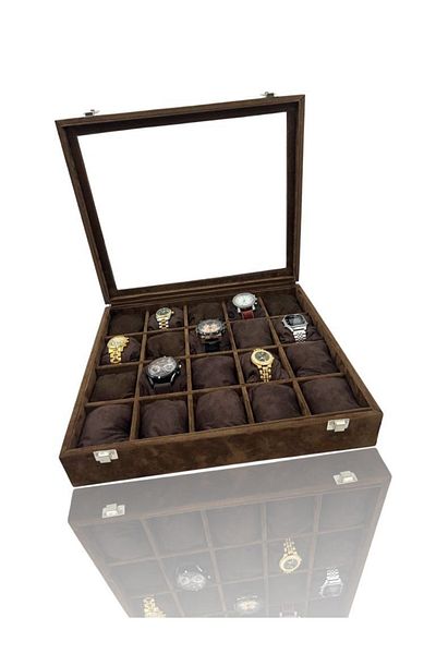 Dijital Çarşı Richbox 20-Piece Watch Box Suede Brown