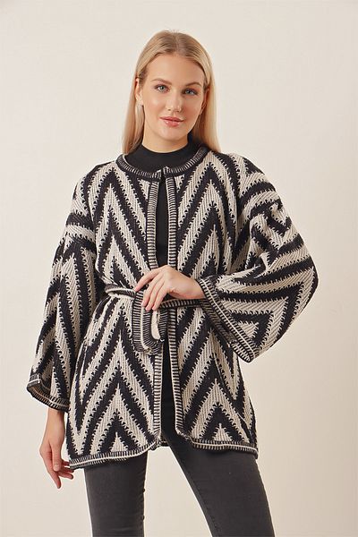 HAKKE Cikcak vzor pleteniny Cardigan