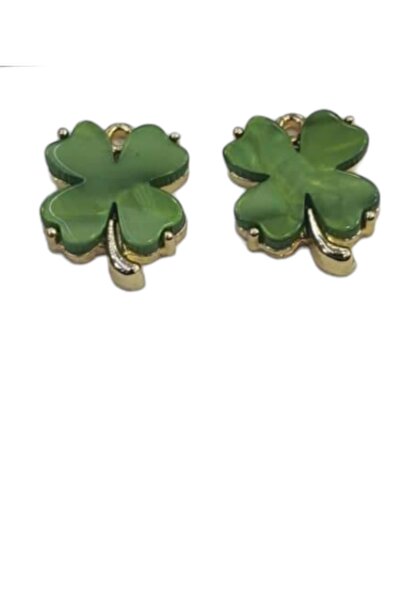 RLX BUJİTERİ Yonca Kolye Ucu Kararmaz Altın Kaplama-yeşil Renk