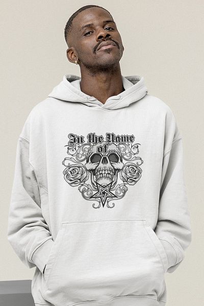 Edizen Супер премиум суитшърт с качулка и щампа Home Of Skull