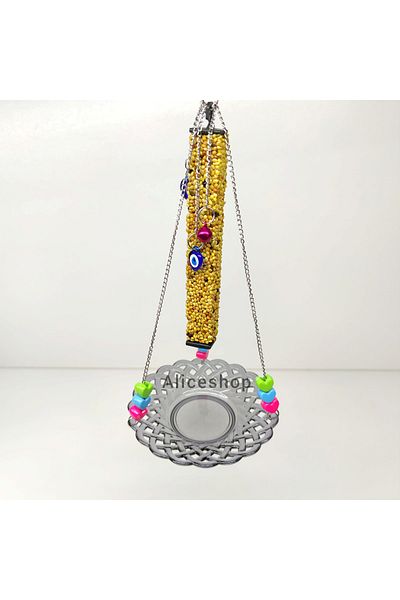 Alice Resting Place Feeder Swing with Honey Cracker Gift for Budgies and Small Birds