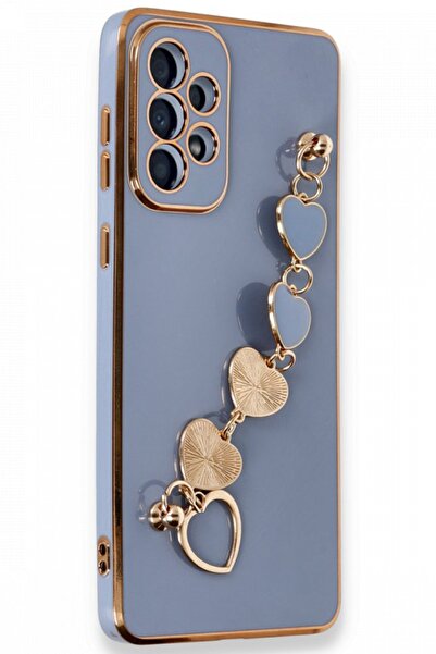 3GEN CASE حافظة ليزر ملونة متوافقة مع هاتف Samsung Galaxy A73 5G مع سلسلة قلب لطيفة وحماية للكاميرا