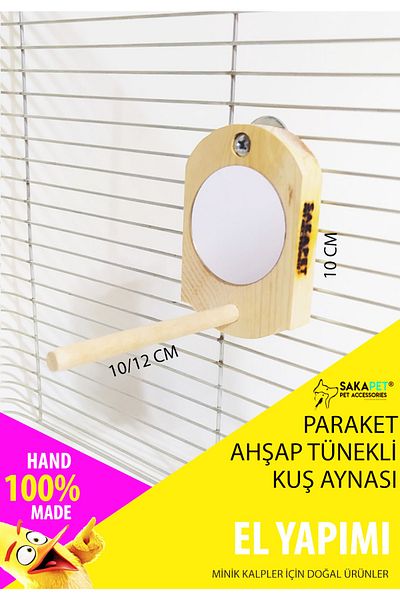 SAKAPET Mini Wooden Bird Mirror - Model 3