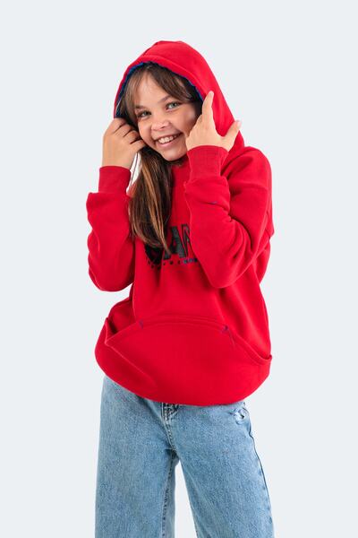 Slazenger سويت شيرت ديلاي للأطفال للجنسين باللون الأحمر