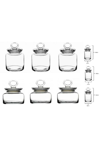 Paşabahçe Kitchen Glass Lid Jar Set 9 Piece 3 Size