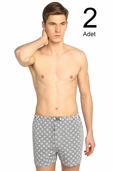 Seher Boxer cu nasturi pentru bărbați, cu model mixt, pachet de 2 Elf568s0007...