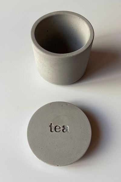 sin istanbul Concrete Tea Box with Lid Gray