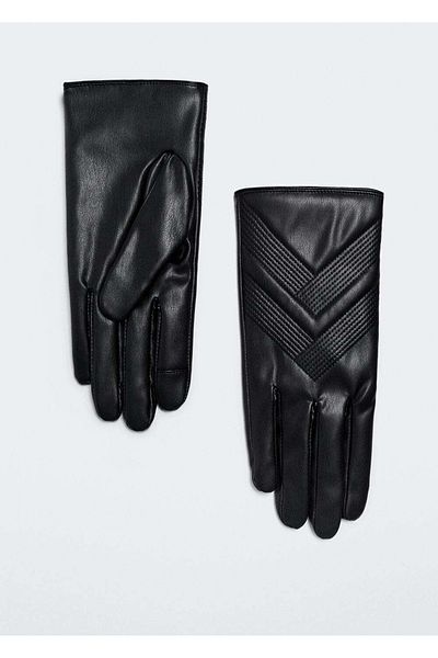 MANGO Woman Texture Patterned Gloves