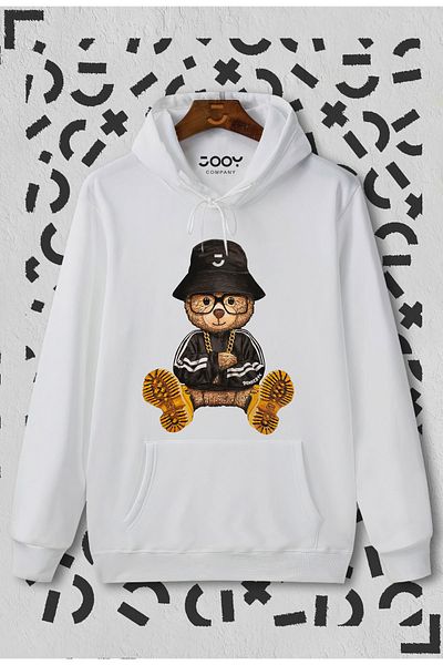 Jooy Company Teddy Bear Printed Hooded Sweatshirt Hoodie