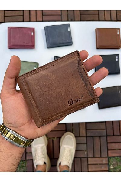DERKON Noyi Vintage Tan Wallet with Internal Removal