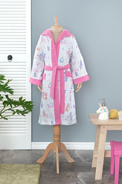 MY LITTLE PONY By Karaca Home Girl Pembe %100 Pamuk 6-8 Yaş Bornoz