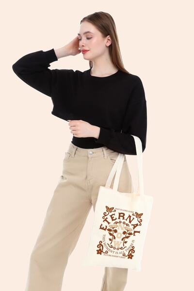 BAGAND Сумка з принтом Eternal Now з необробленої тканини