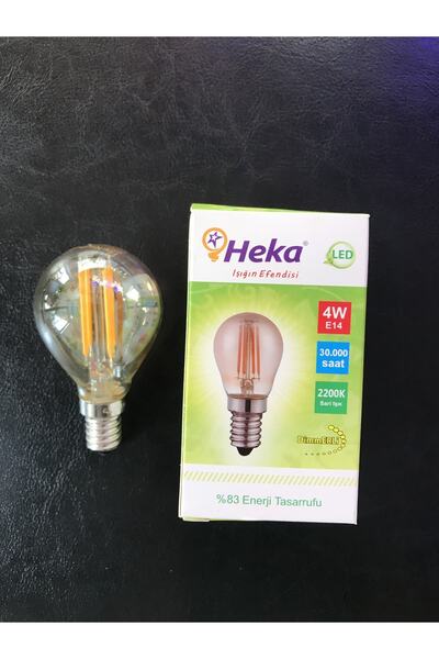 Heka E14 Duylu Bal Camlı G45 Dimmerlenebilir 2200 Kelvin Rustik Led Ampül