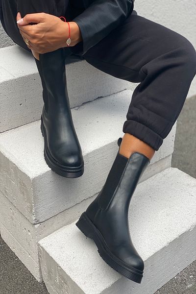 İnan Ayakkabı Black Women's Elastic Boots - 4 CM Sole