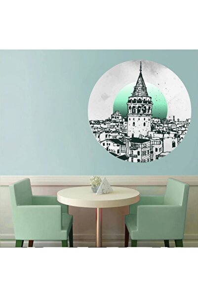 Aysprint Galata Tower Charcoal Wall Sticker