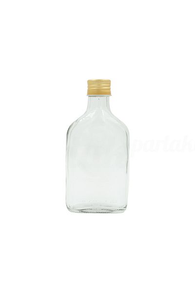 parlakcam Cold Brew Transparent 200ml Gold Metal Lid Glass Bottle (200cc Cold Coffee Bottle) (1 Piece)