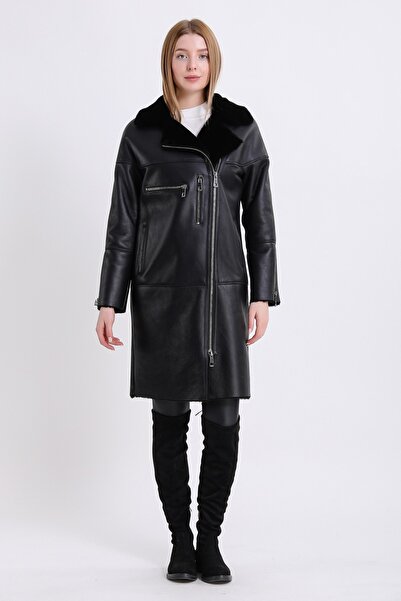 Leather Club Siyah Kürk Içlikli Silky Kaban