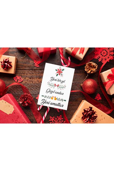 t tuğset etiket New Year Gift Card - New Year Greeting Card - A New Year 50 Pieces