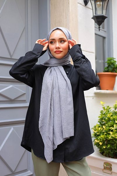 Aksesuar Μπαμπού Crash Shawl Γκρι Hijab