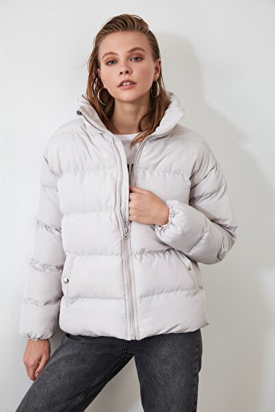 Trendyol Collection Winter Jacket - Gray - Puffer
