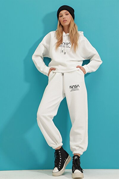 Trend Alaçatı Stili Sweatsuit - White - Regular fit