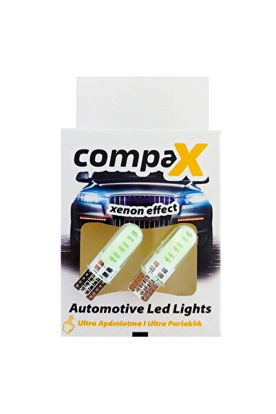 Compax Led Ampul Buz Mavisi Dipsiz T10 Park Ampulü 12v 12 Ledli 2 Adet