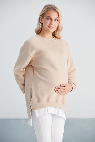 Işşıl 6465-Three Thread Combed Cotton Maternity Sweatshirt